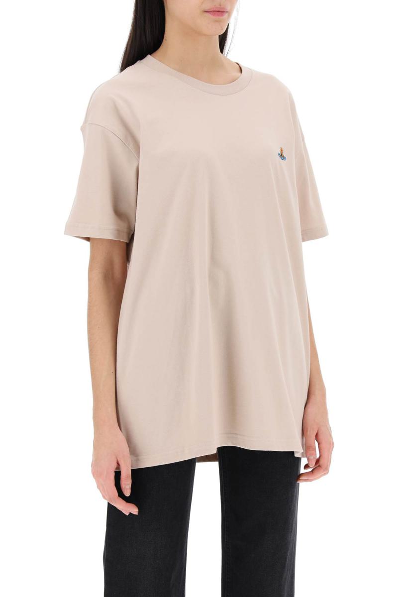 Shop Vivienne Westwood Classic T-shirt With Orb Logo In Beige