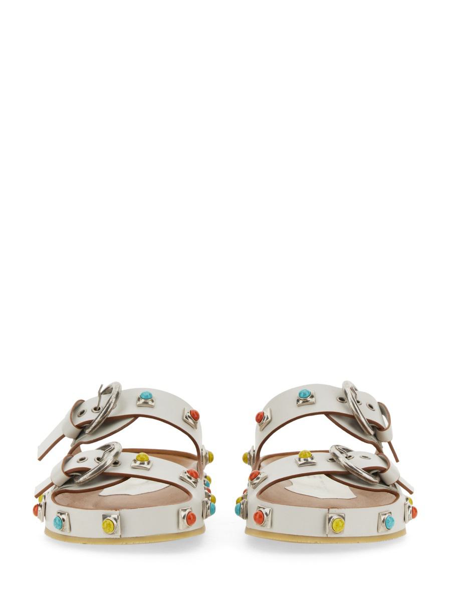 Shop Etro Crown Me Sandal In White