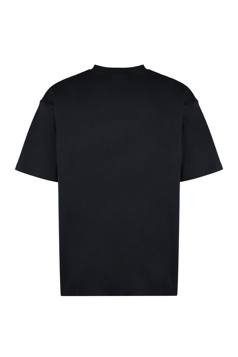 Shop Drôle De Monsieur Classique Cotton Crew-neck T-shirt In Black