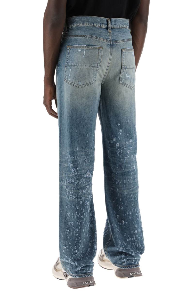 Shop Amiri Baggy Shotgun Jeans Bag In Blu