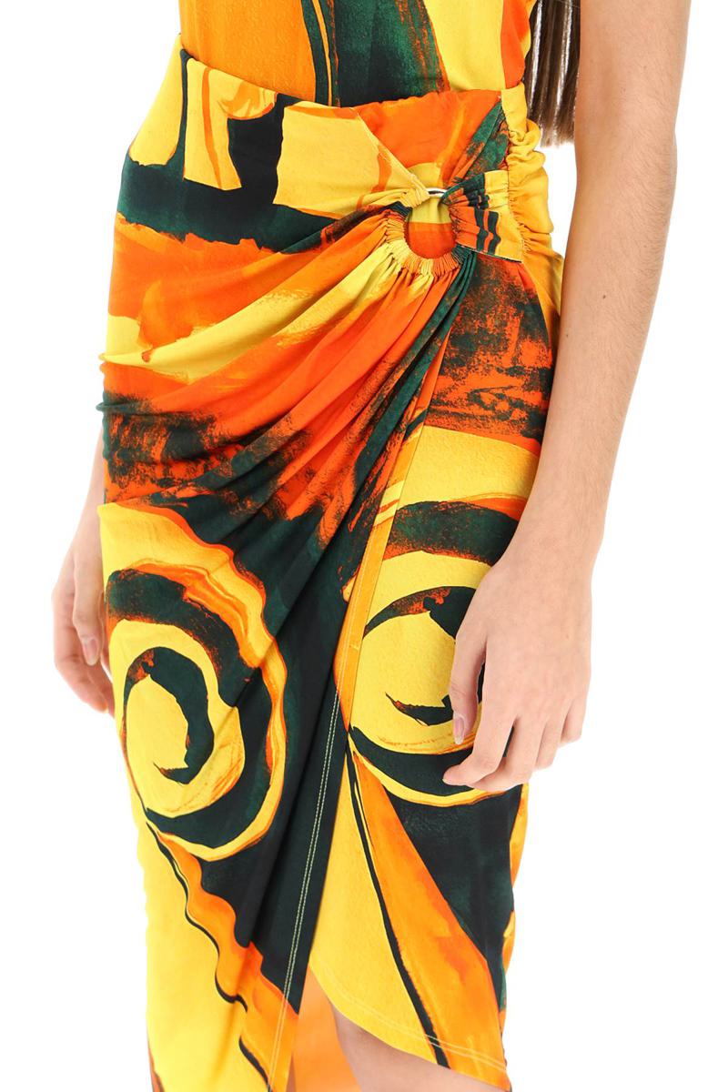 Shop Louisa Ballou Coastline Midi Skirt In Arancio