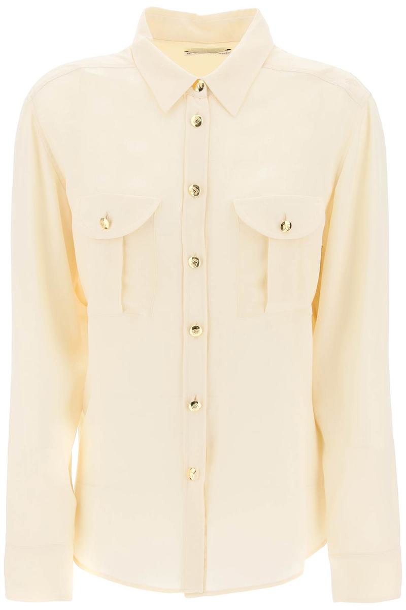 Shop Blazé Milano Faverolles Jacquard Crepe Shirt In Bianco