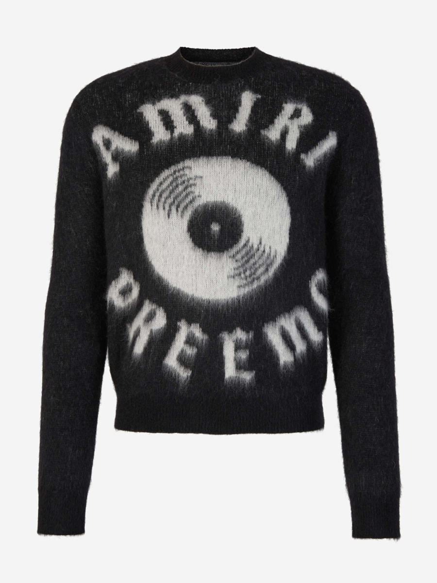 Shop Amiri Printed Logo Sweater In Black