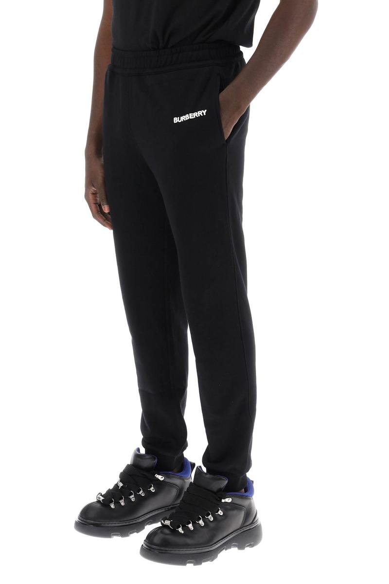 Shop Burberry Addison Joggers In French Terry In Nero