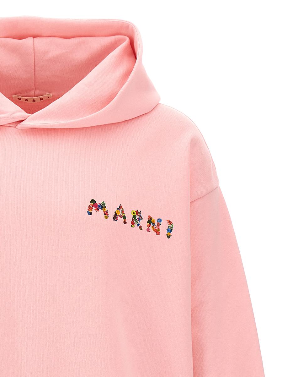 Shop Marni 'collage Bouquet' Hoodie In Pink