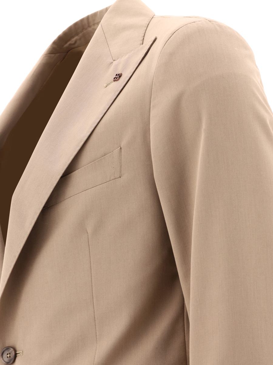 Shop Tagliatore Wool-blend Single-breasted Suit In Brown