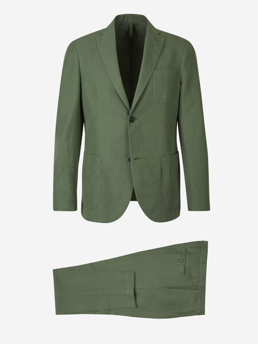 Shop Incotex Plain Linen Suit In Green