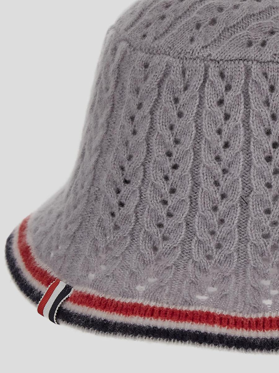 Shop Thom Browne Thome Knit Bell Hat In Lightgrey
