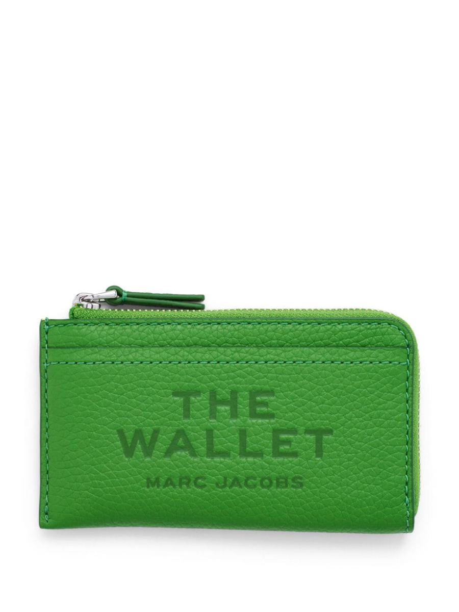 Marc Jacobs Logo-debossed Leather Wallet In Gray