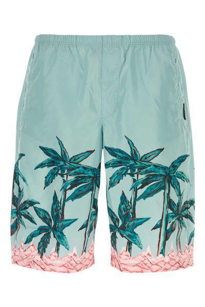 Shop Palm Angels Beachwear In Bluegr