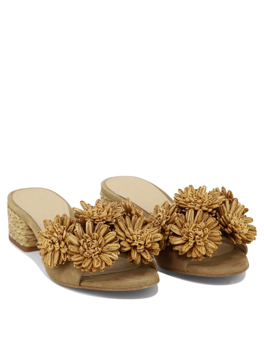 Shop Paloma Barceló "fiore" Mules In Beige