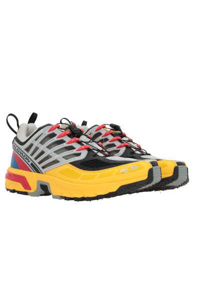 Shop Salomon Sneakers In Black+lemon+red