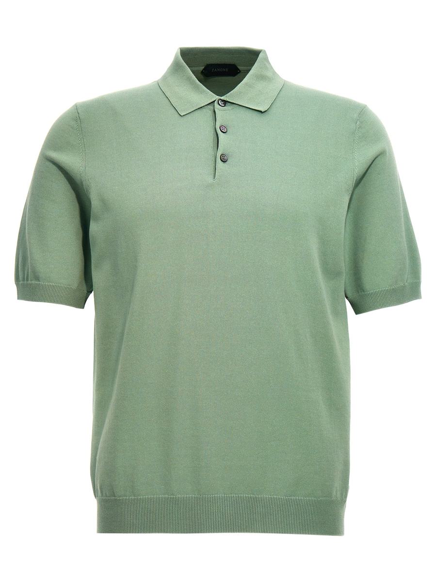 Shop Zanone Cotton Polo Shirt In Green