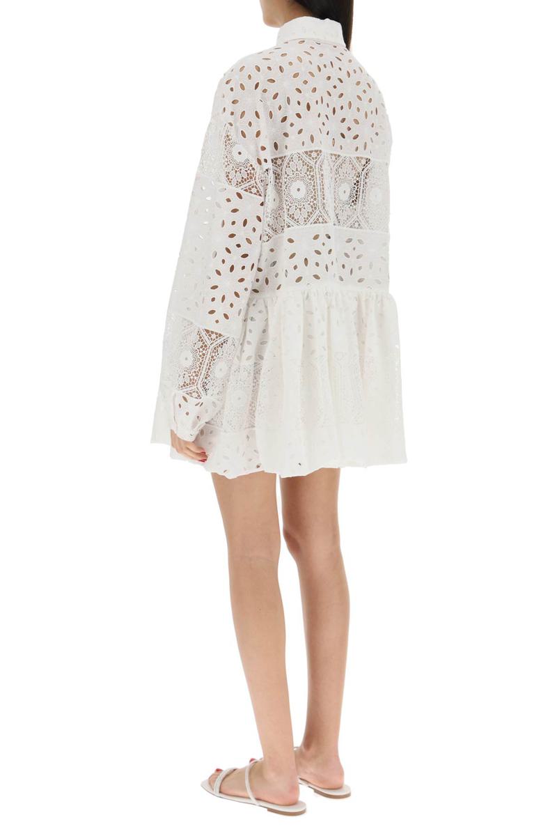 Shop Raquel Diniz Broderie Anglaise Chemisier Dress In Bianco