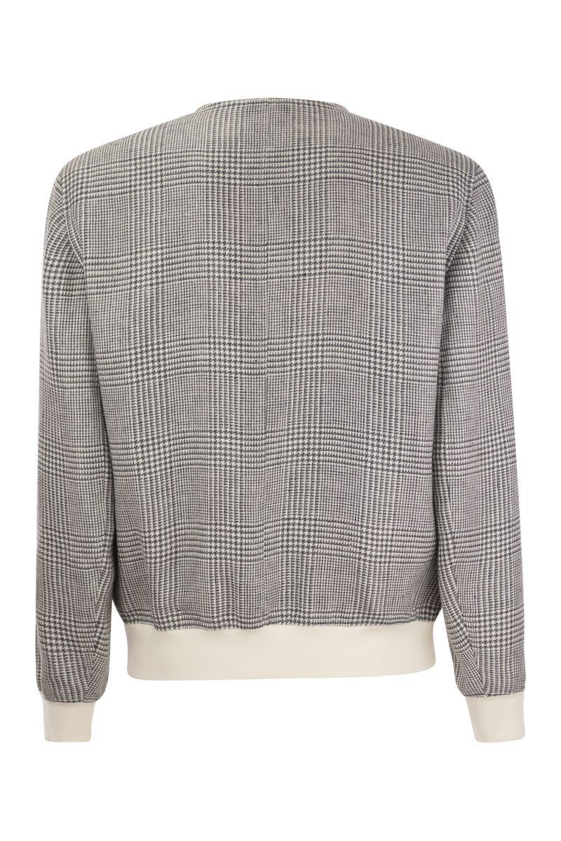 Shop Brunello Cucinelli Linen, Wool And Silk Checked Jacket In White/grey