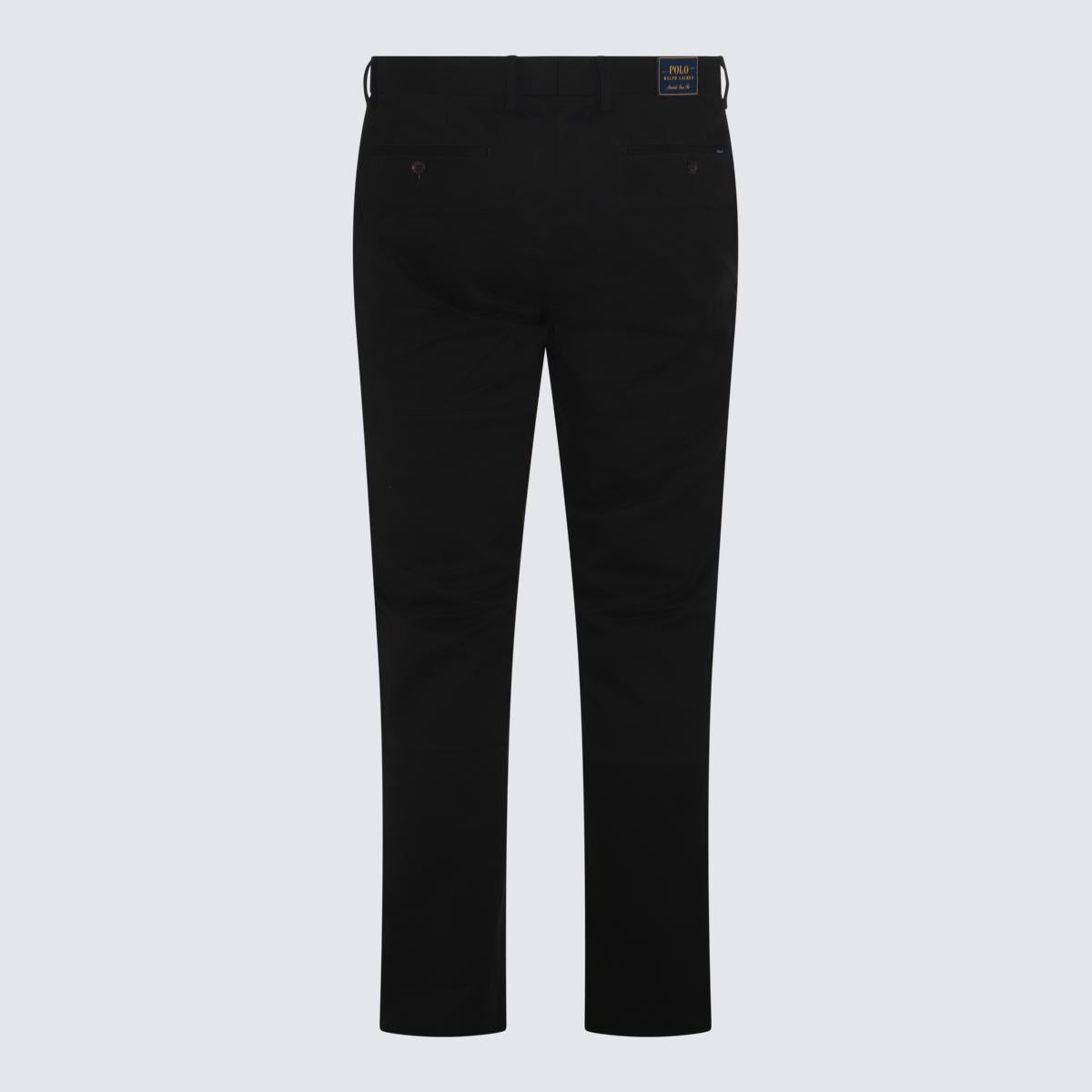 Shop Polo Ralph Lauren Black Cotton Pants In Polo Black