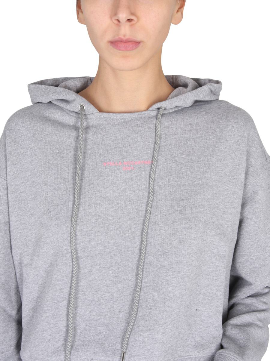 Shop Stella Mccartney Sweatshirt With Logo Embroidery In Grey