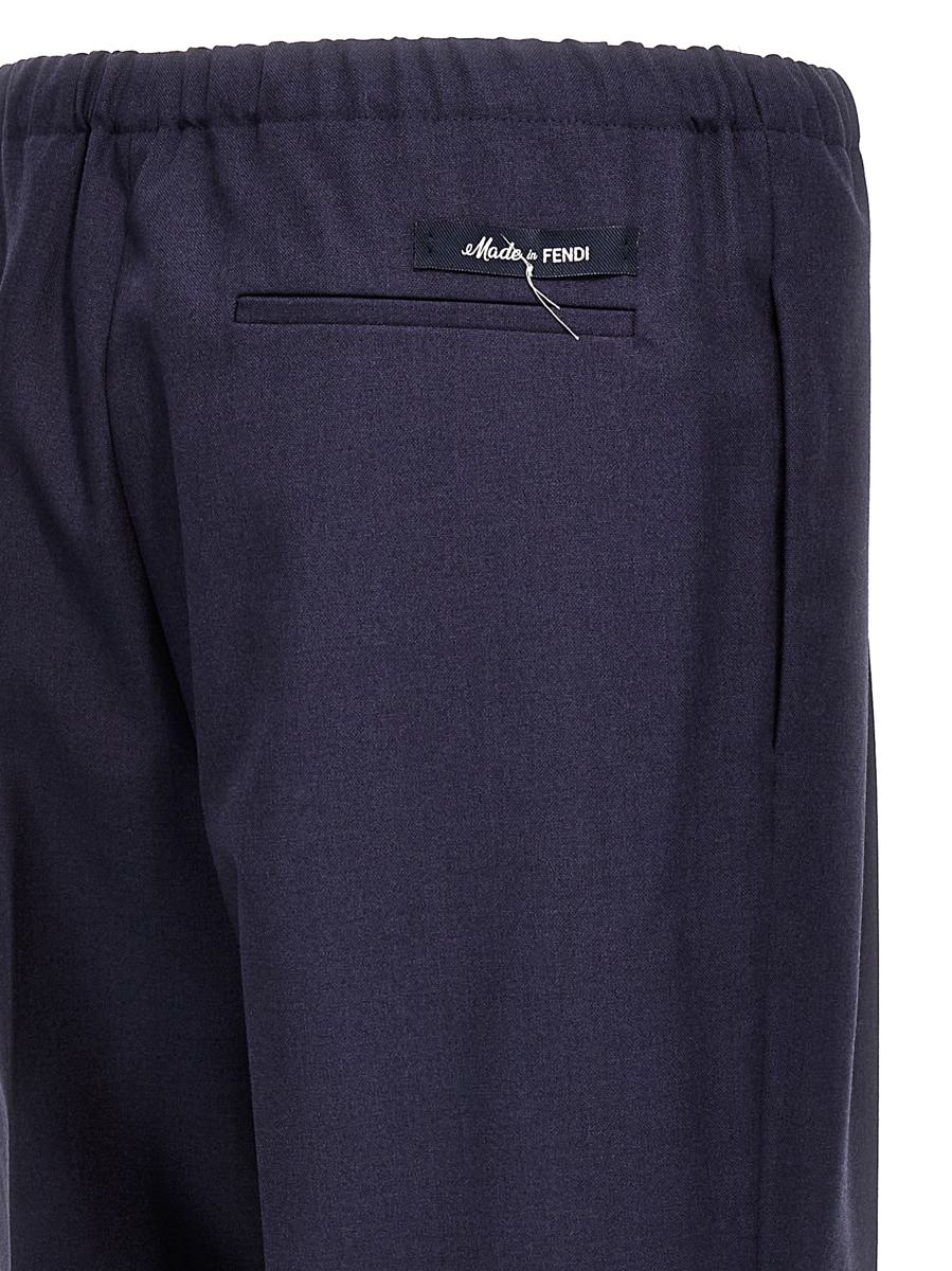 Shop Fendi Wool Pants In Blue