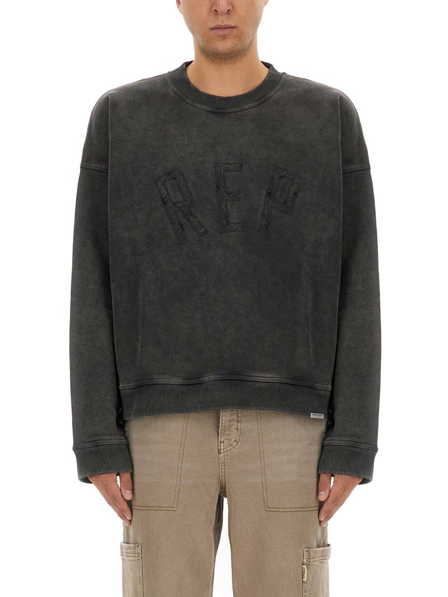 Shop Represent "rep Applique" Sweatshirt In Black