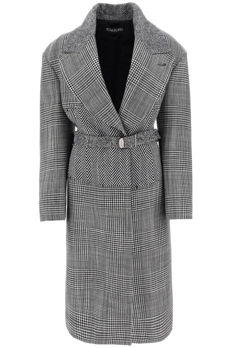 Shop Tom Ford Cashmere Patchwork Coat In Bianco