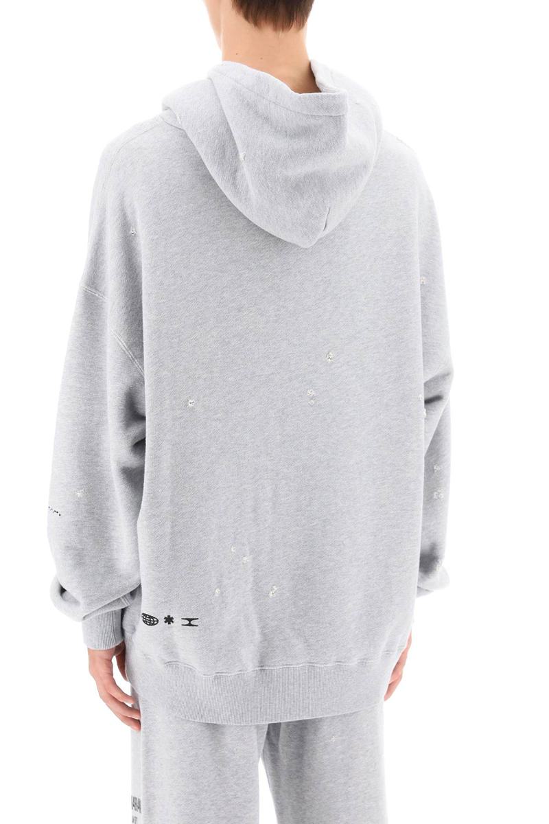 Shop Dolce & Gabbana Distressed-effect Hoodie In Grigio