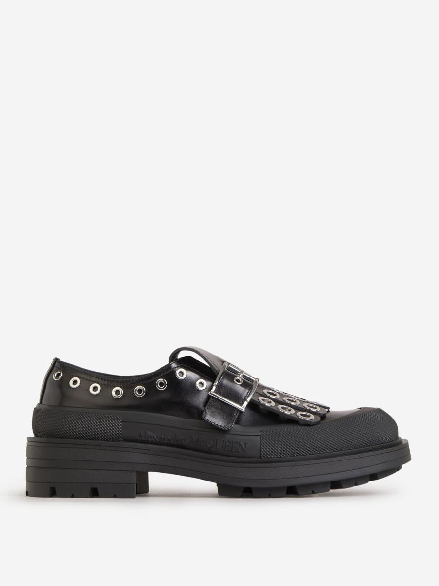 Shop Alexander Mcqueen Leather Studded Loafers In Black