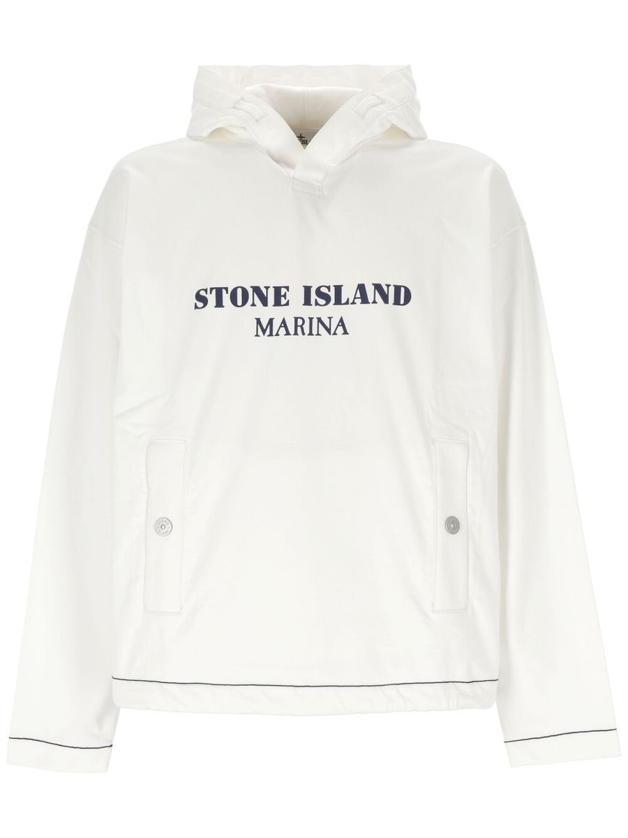 Shop Stone Island Sweatshirts In White