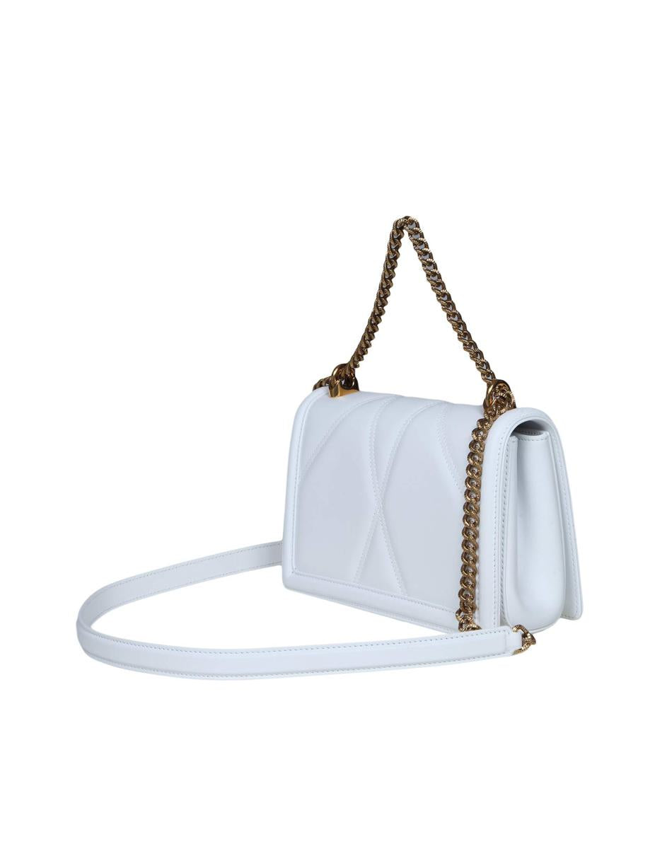 Shop Dolce & Gabbana Shoulder Bag In Quilted Nappa Leather In Optical White