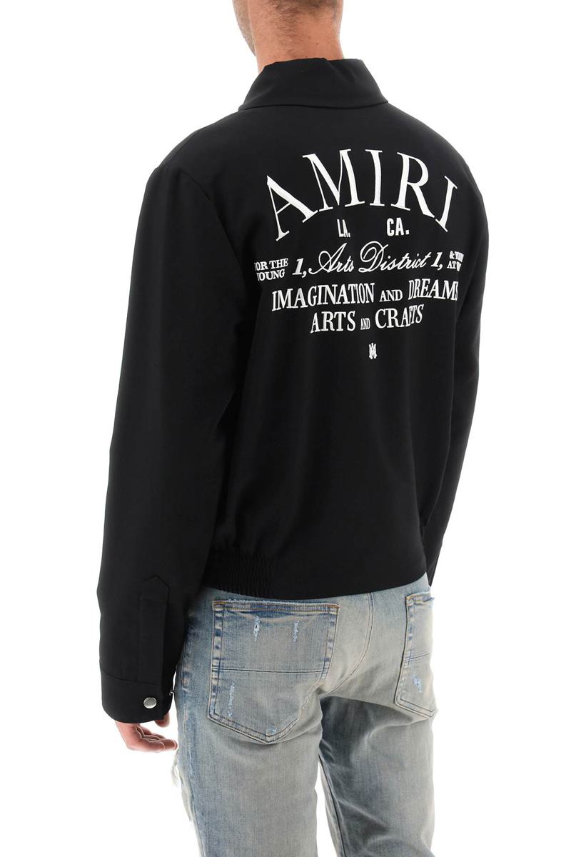 Shop Amiri Blouson Jacket With Arts District Embroidery In Nero