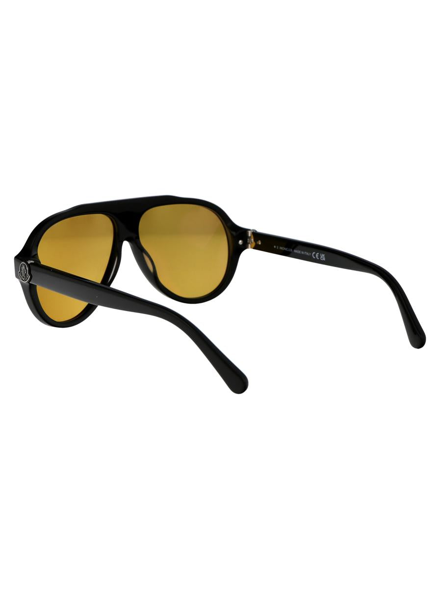 Shop Moncler Sunglasses In 01h Nero Lucido