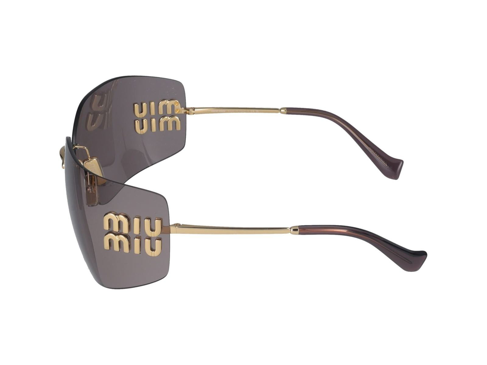 Shop Miu Miu Sunglasses In Gold