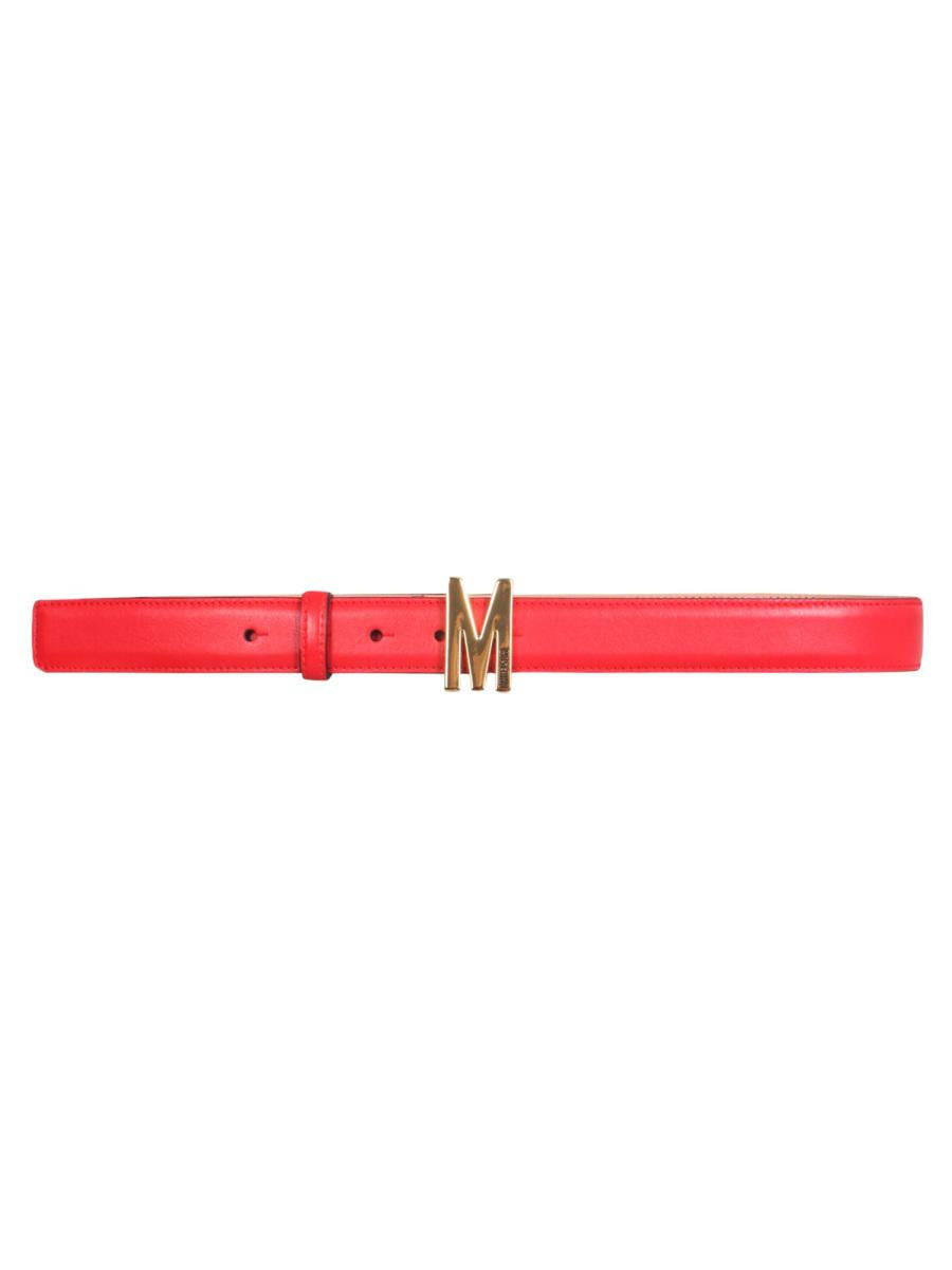 Moschino Leather Belt In Red