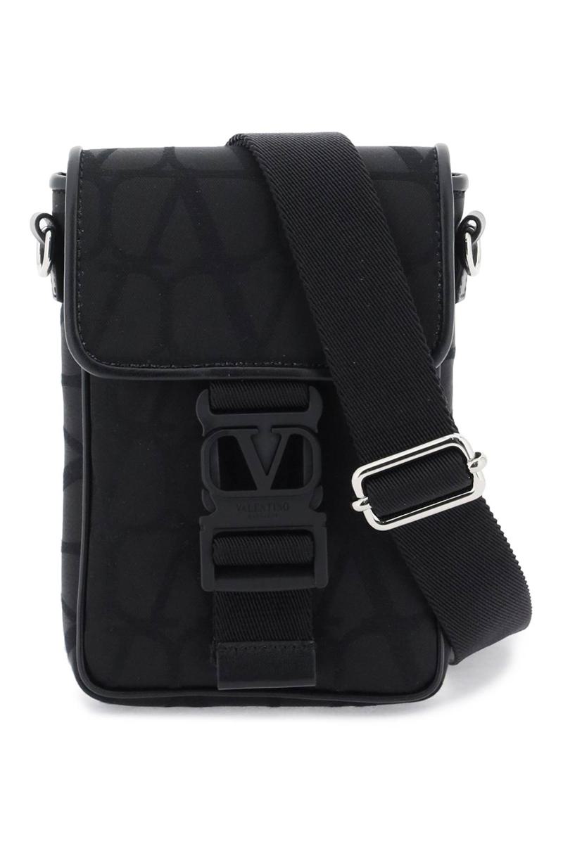 Shop Valentino Black Iconographe Mini Crossbody Bag In Nero