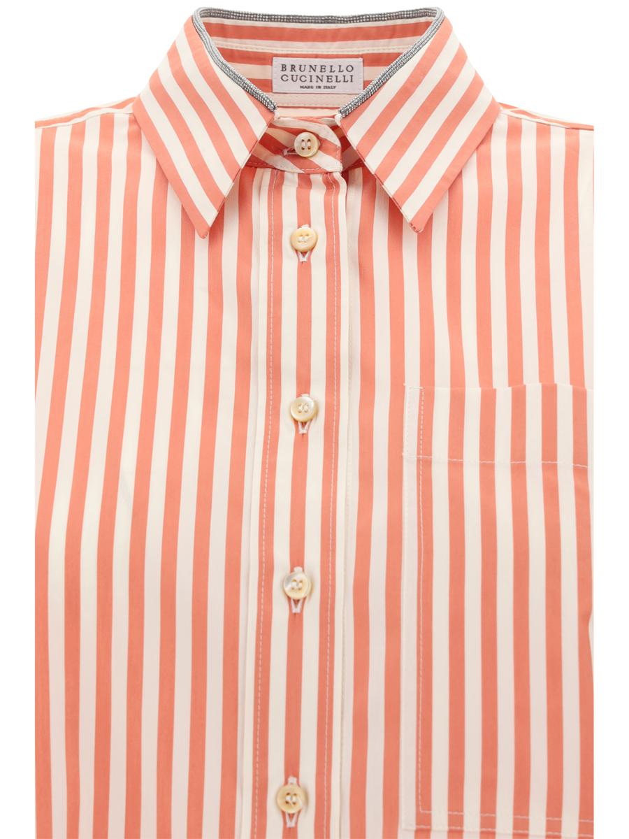 Shop Brunello Cucinelli Shirts In Panama/arancio