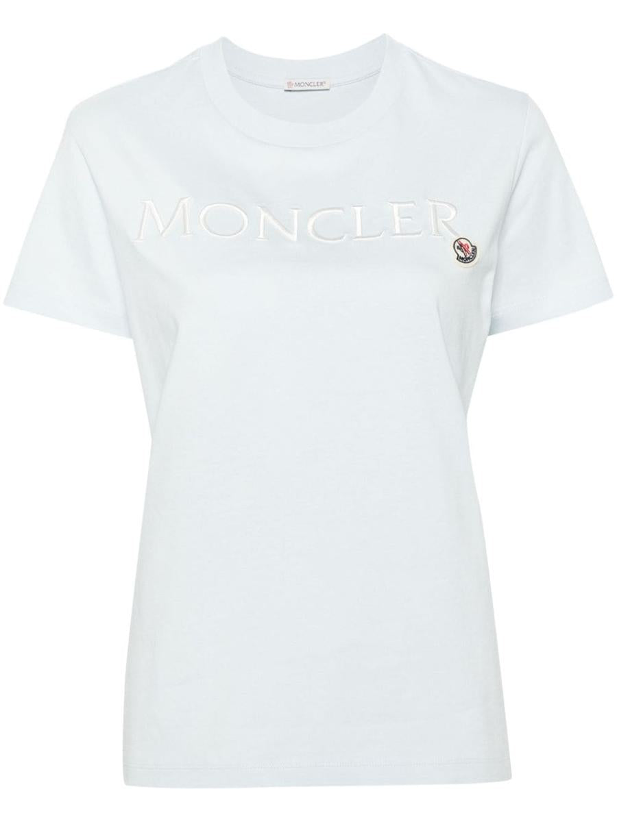 Shop Moncler T-shirts & Tops In Pastelblue
