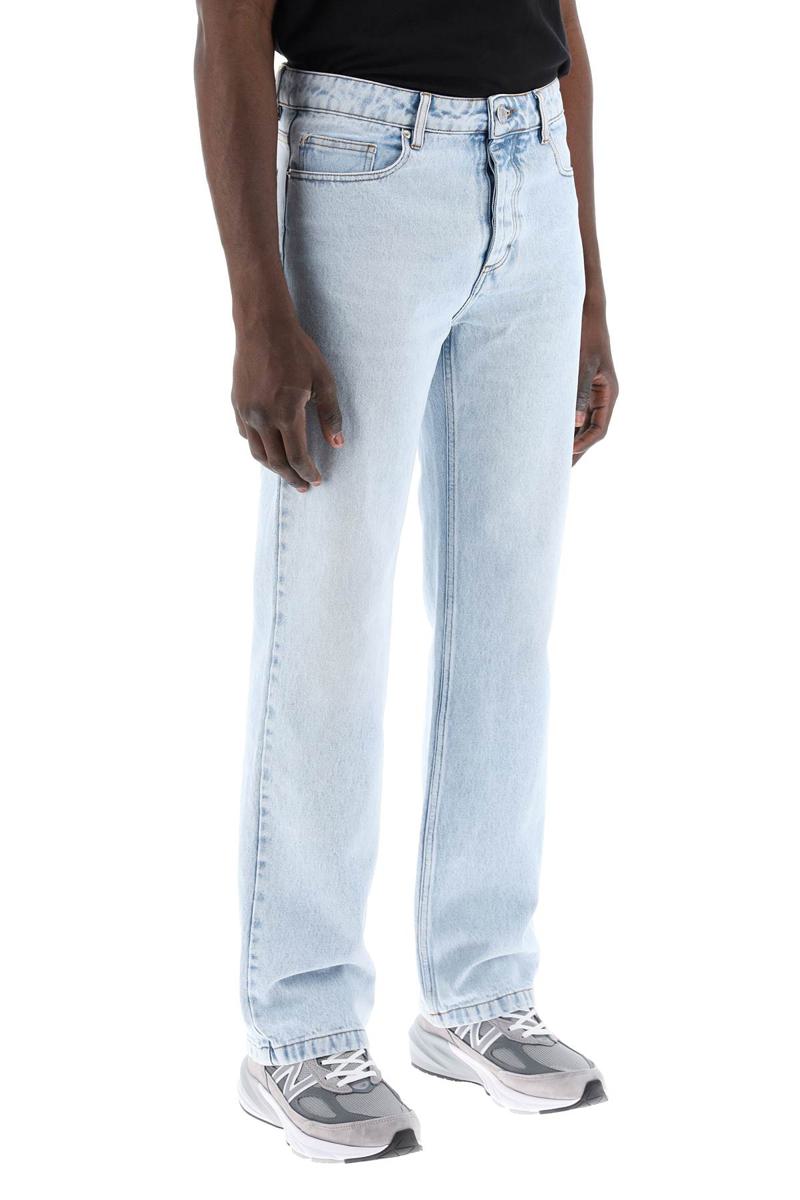 Shop Ami Alexandre Mattiussi Jeans Straight In Celeste