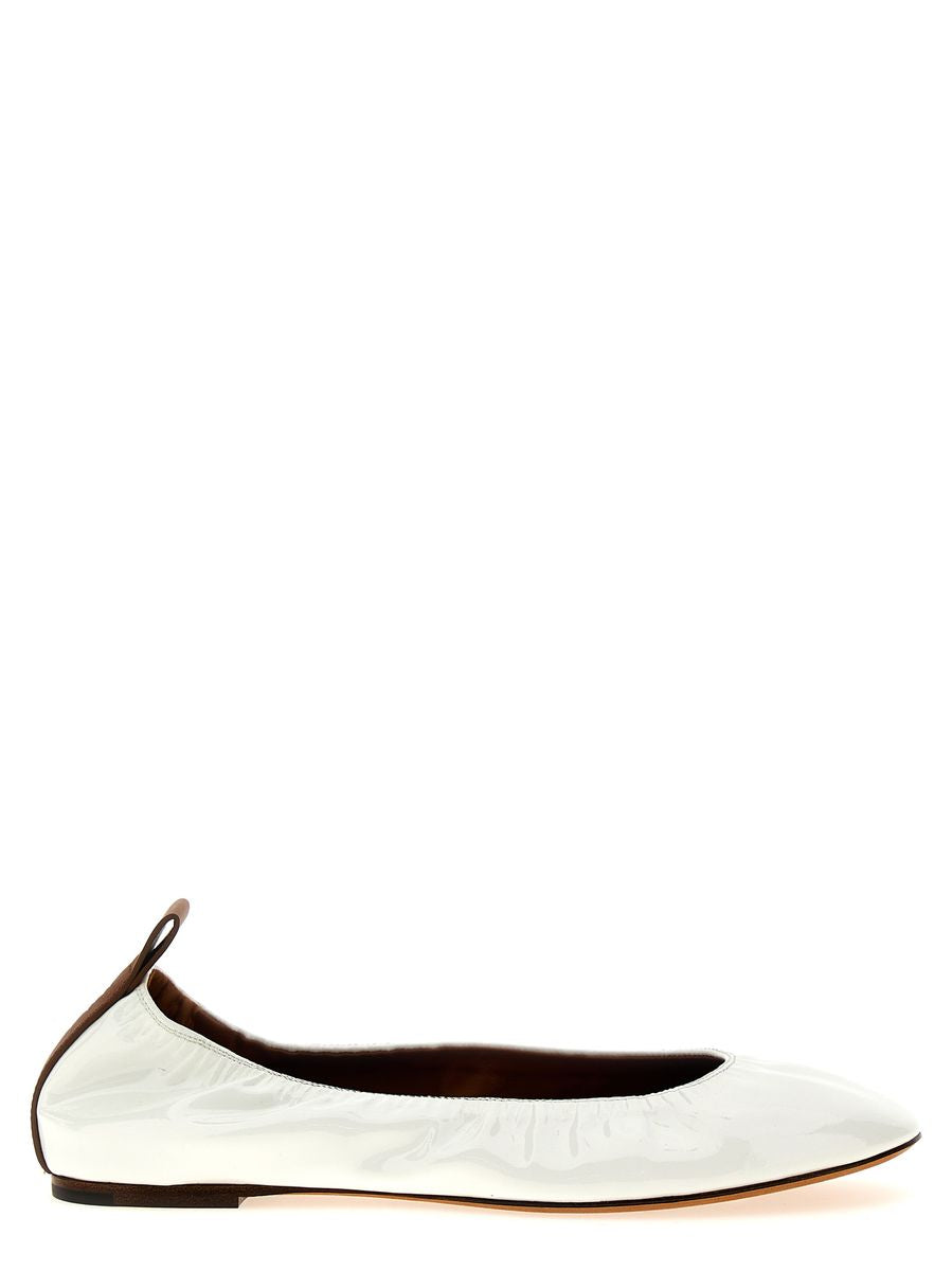 Shop Lanvin Nappa Ballet Flats In White