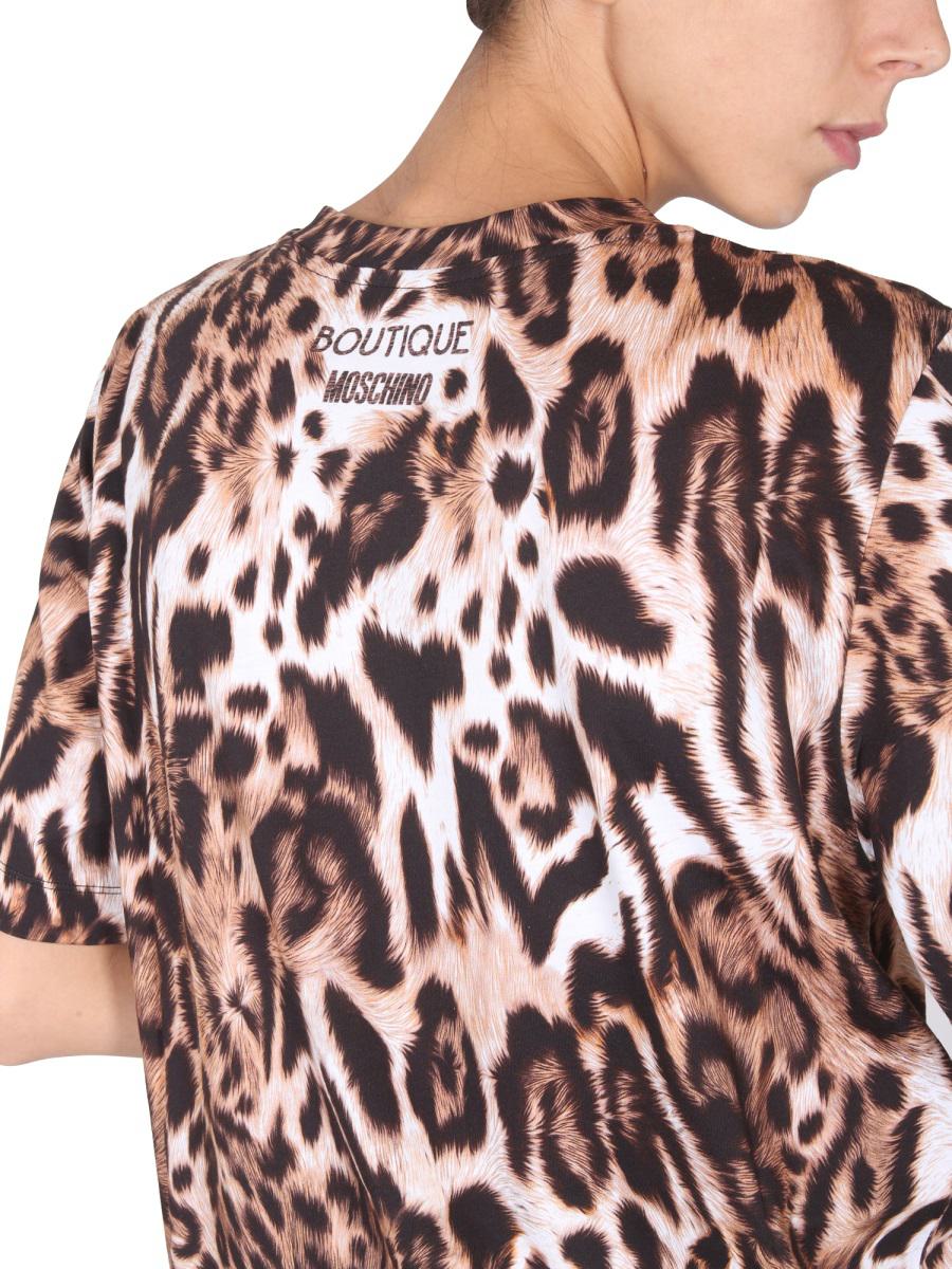 Shop Boutique Moschino Animal Print T-shirt In Multicolour