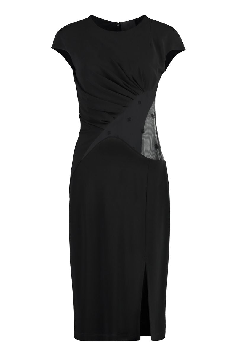 Givenchy Womens Black Semi-sheer Cut-out Woven Midi Dress In Black