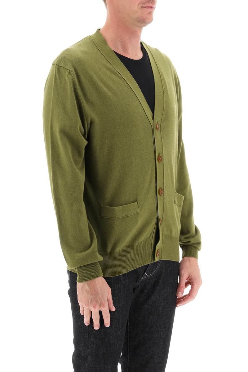 Shop Vivienne Westwood Cardigan With Orb Embroidery In Verde