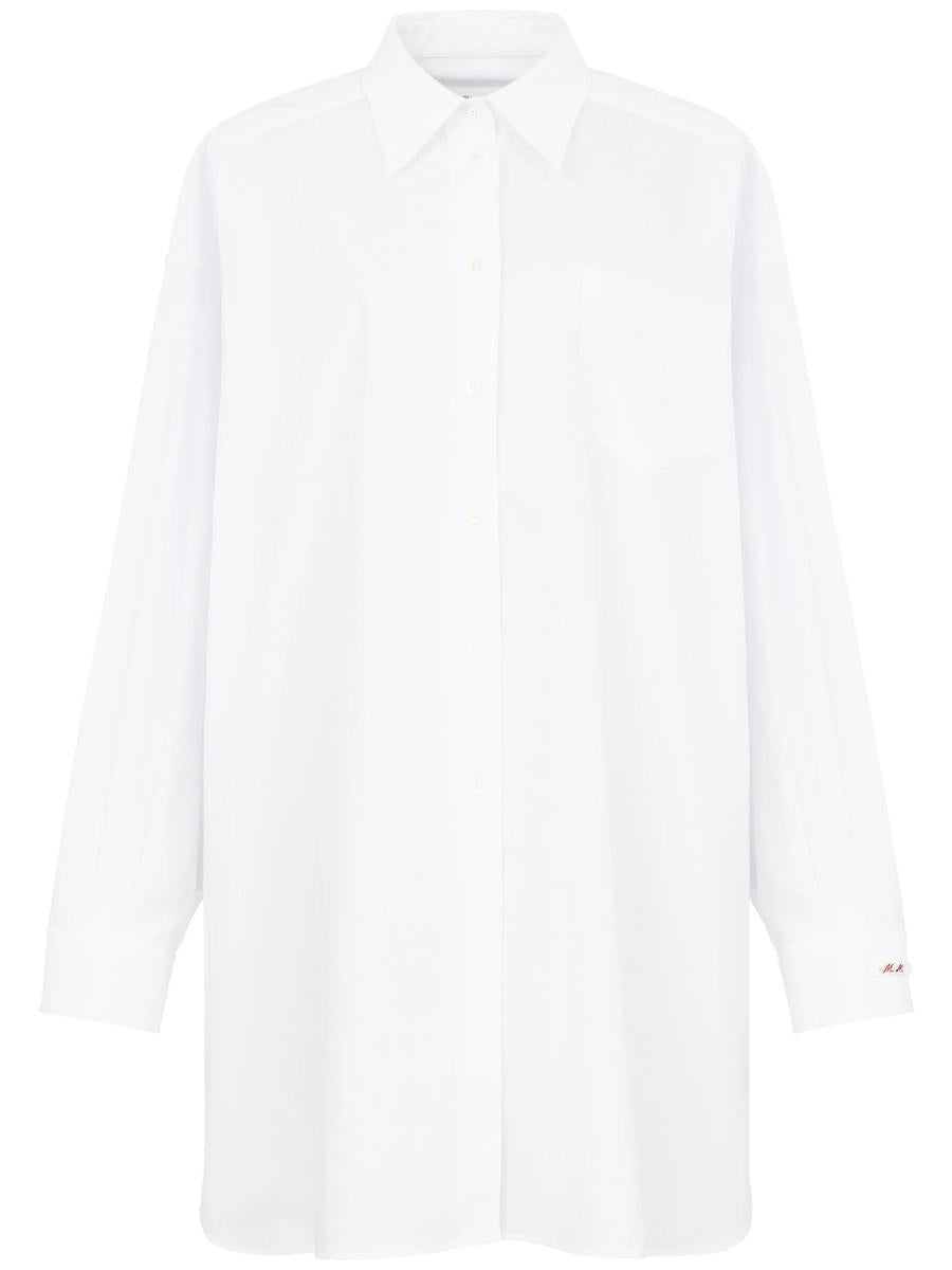 Maison Margiela Drop-shoulder Cotton Shirt In Optical White