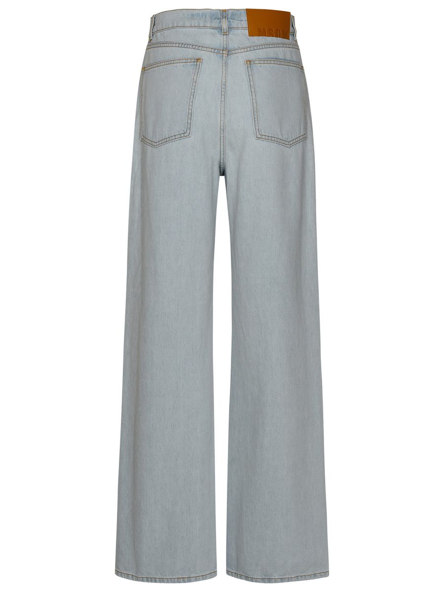 Shop Msgm Light Blue Cotton Jeans