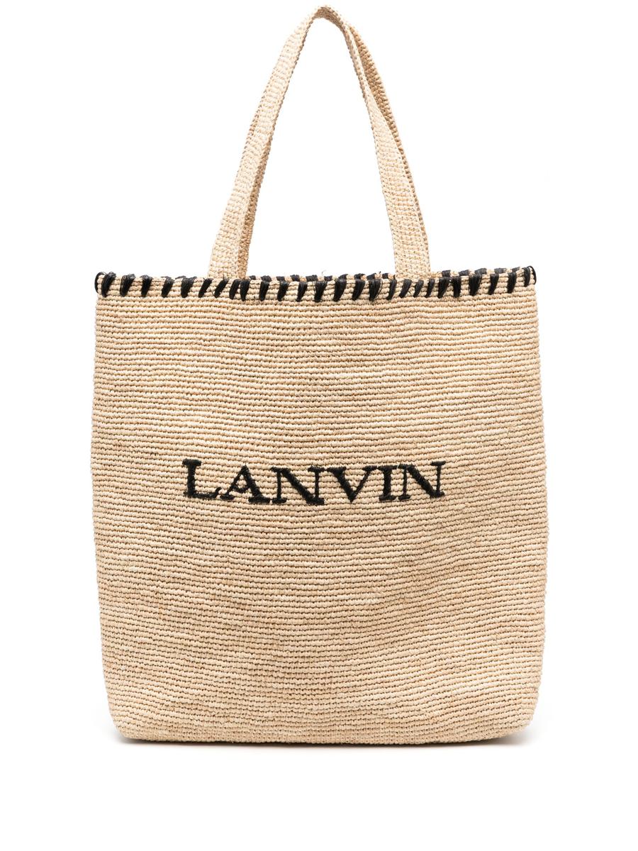 Shop Lanvin Tote Bag Bags In 6510 Natural/black