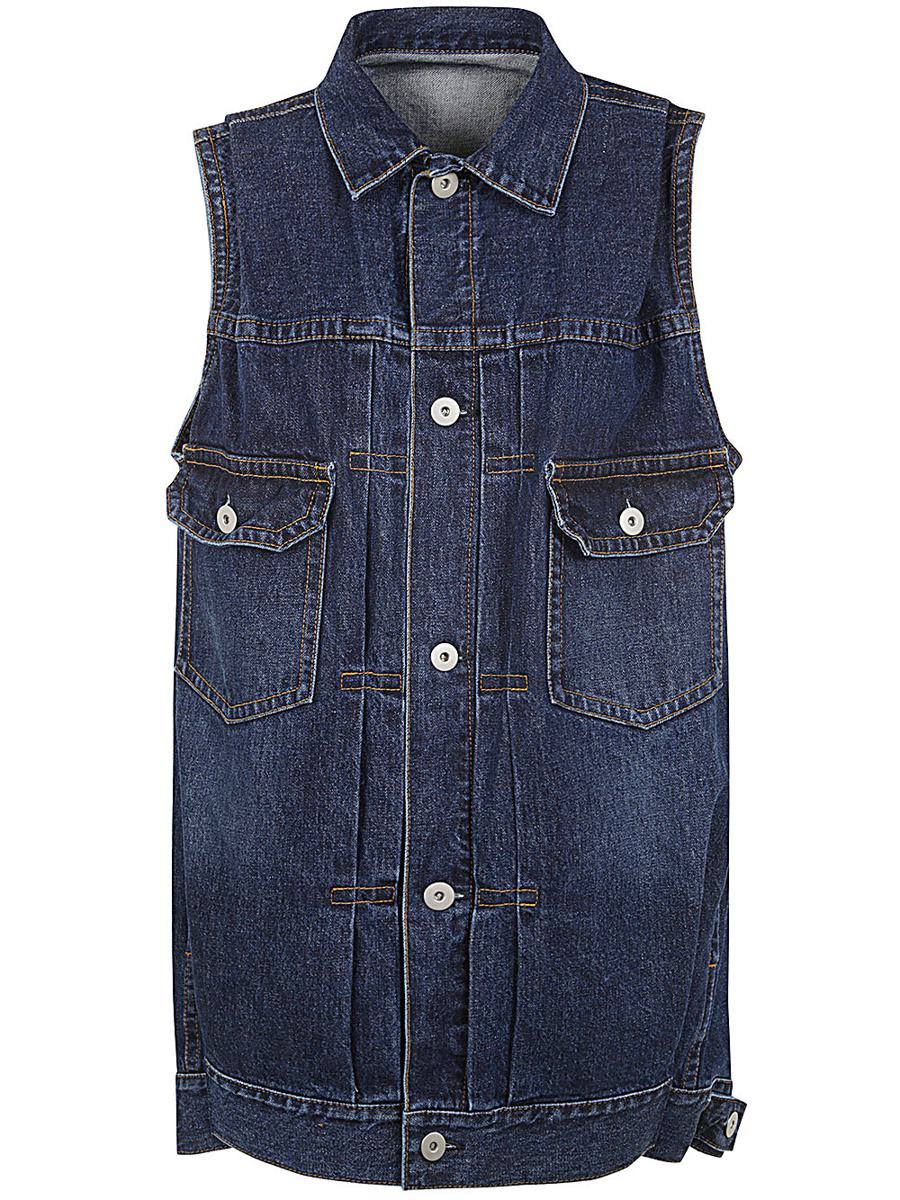 Shop Sacai Denim Vest Clothing In Blue