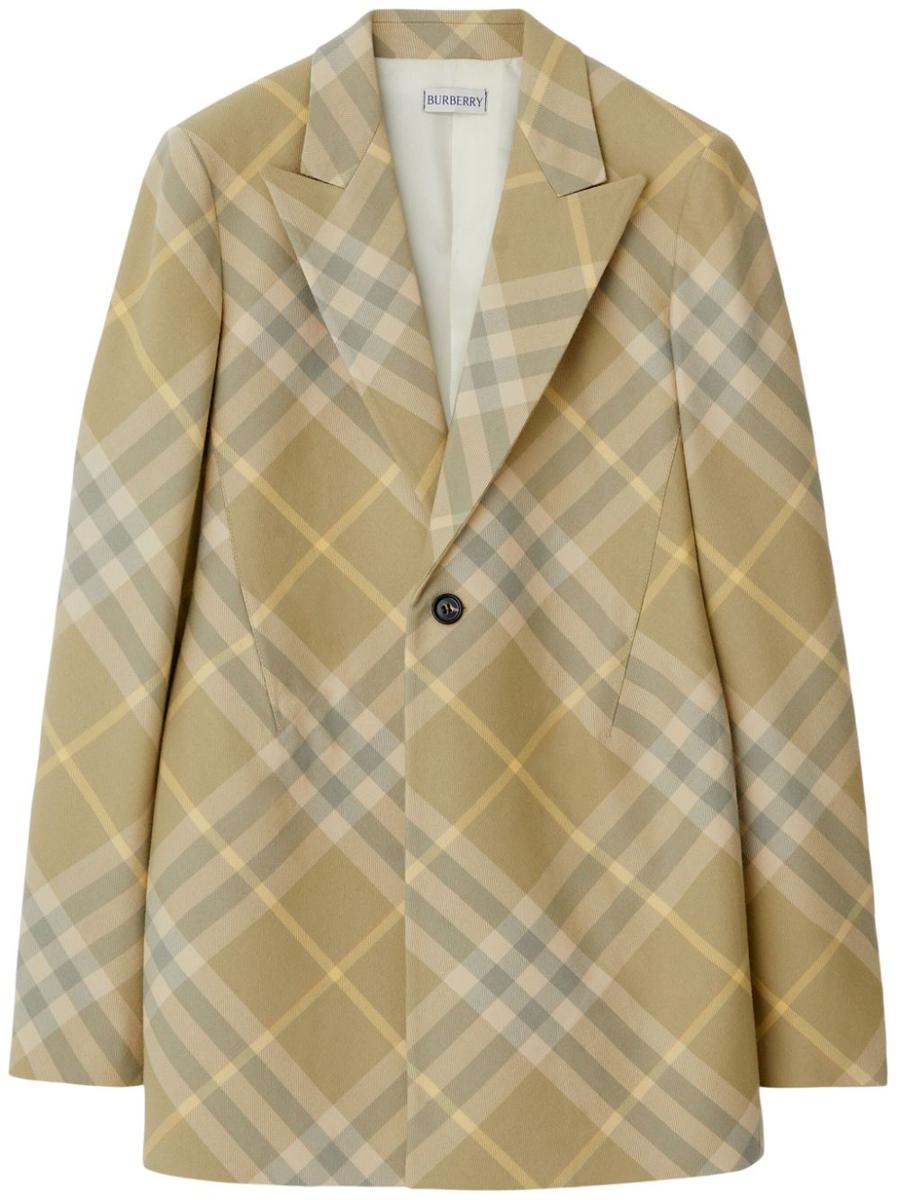 Burberry Wool Single-breasted Blazer Jacket In Beige