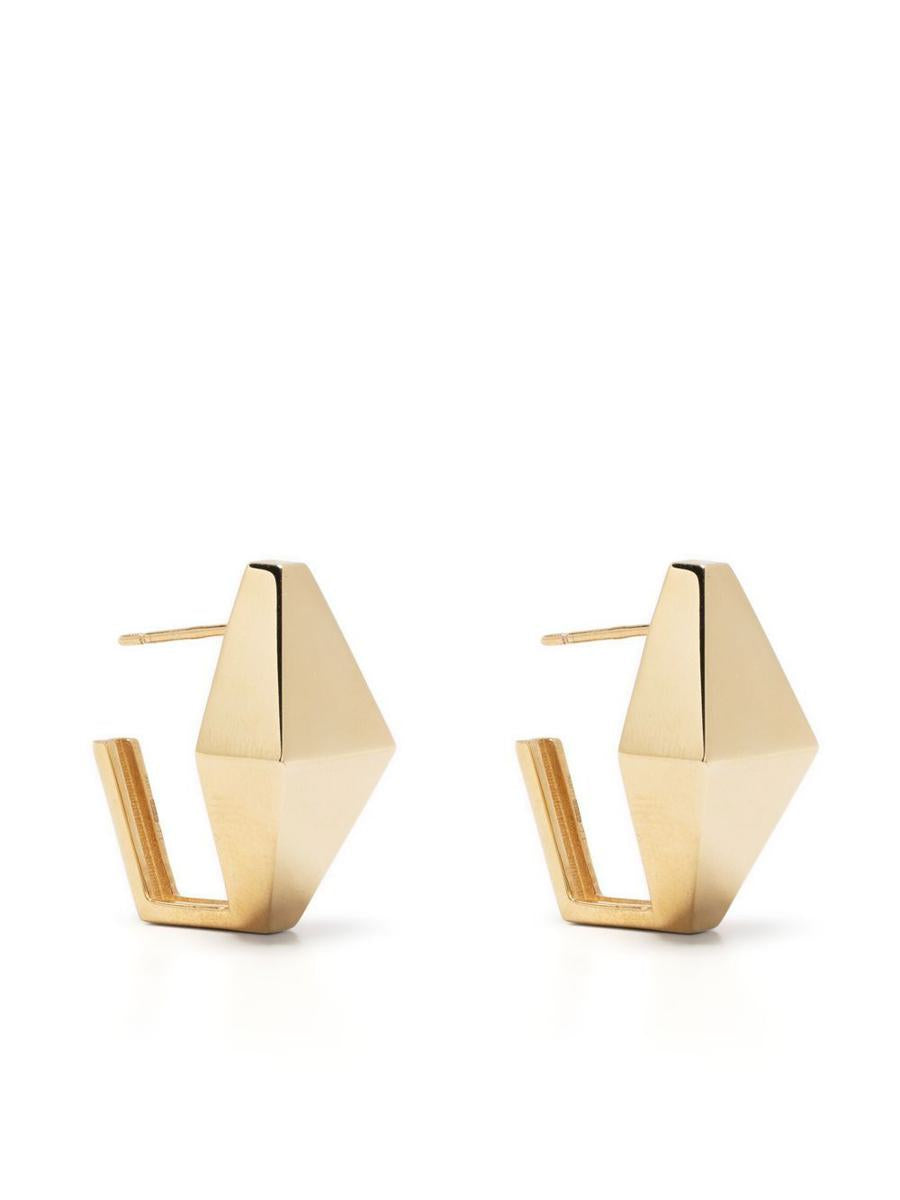 Shop Alíta Alita Earrings Pair Deco Rombo Medi Accessories In J1000 Yellow Gold