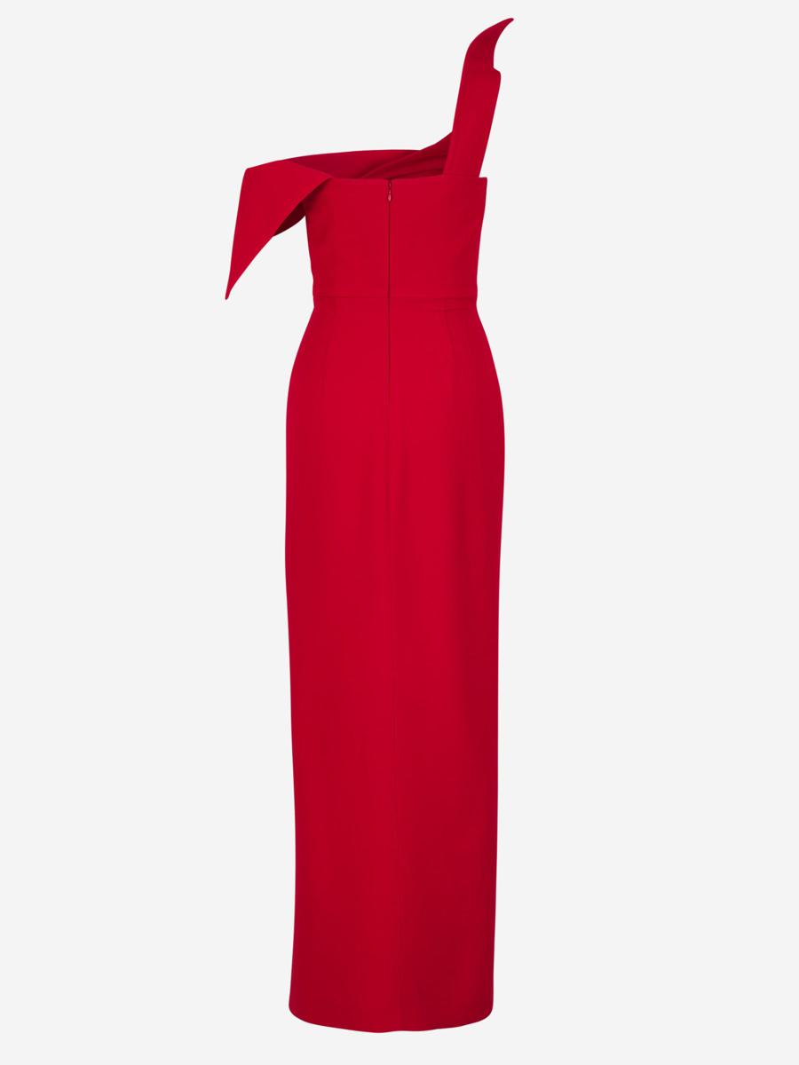 Shop Roland Mouret Asymmetrical Maxi Dress In Red