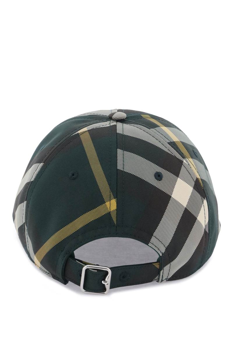 Shop Burberry Check Baseball Cap In Verde