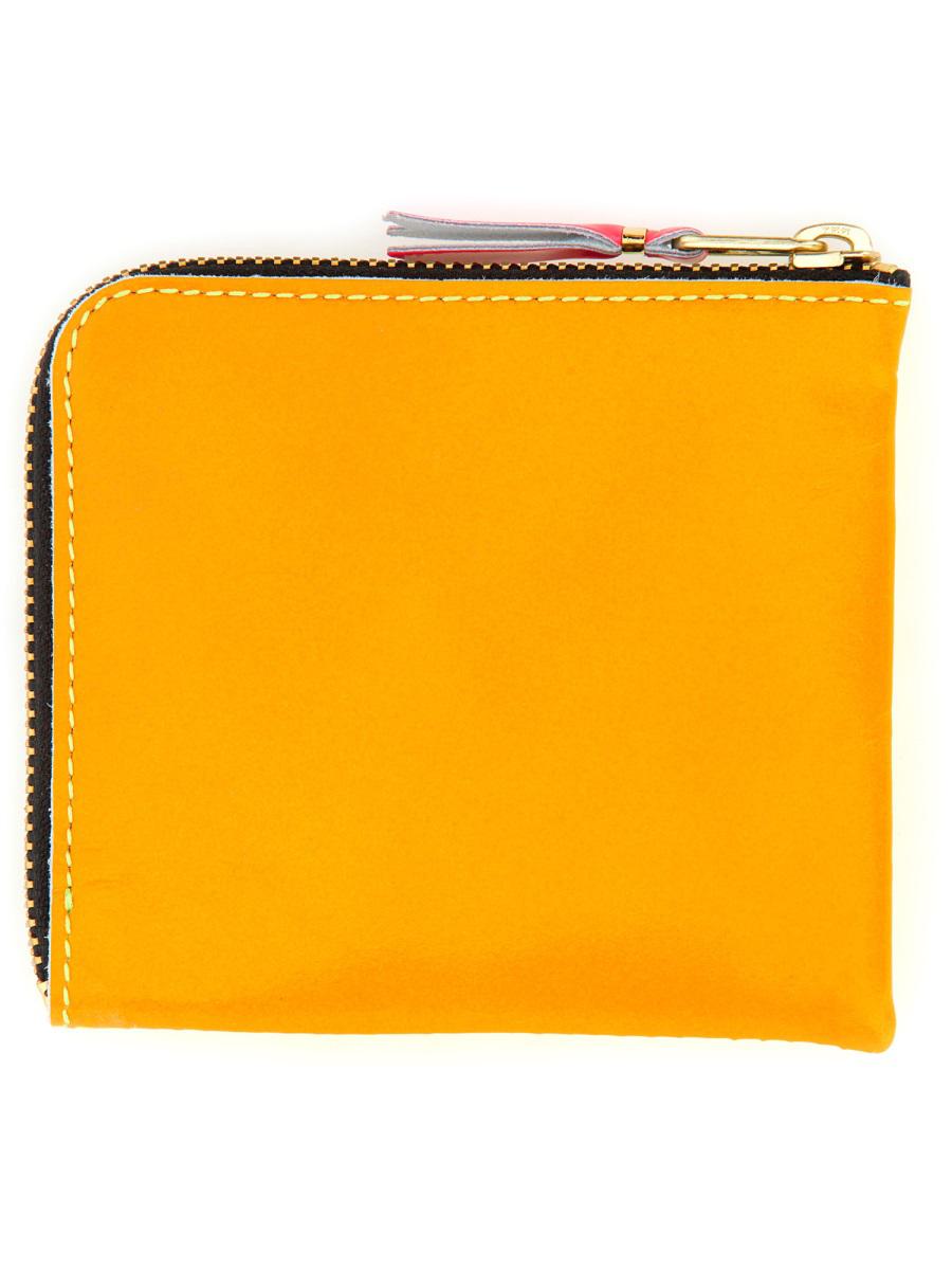 Shop Comme Des Garçons Leather Wallet Unisex In Yellow