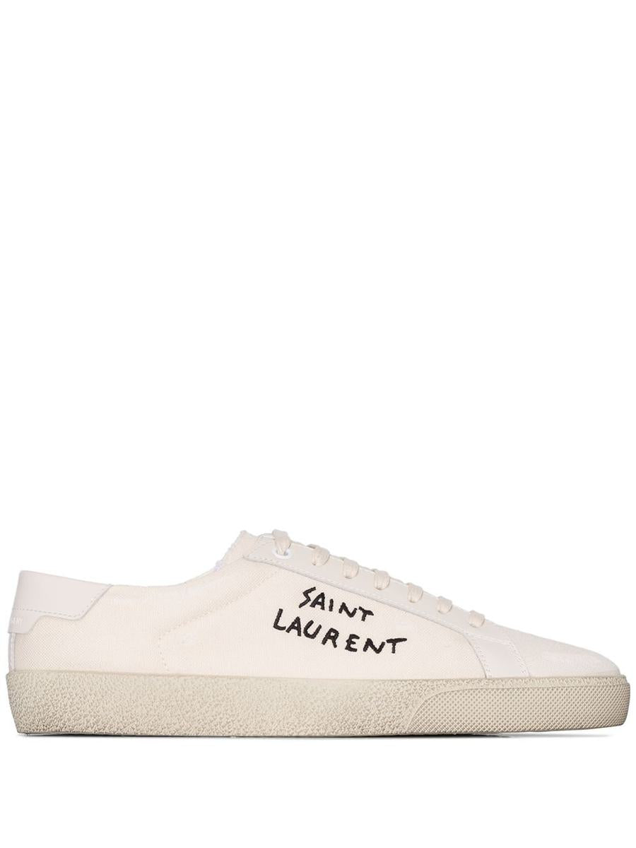 Saint Laurent Court Sl/06 Canvas Sneakers In White